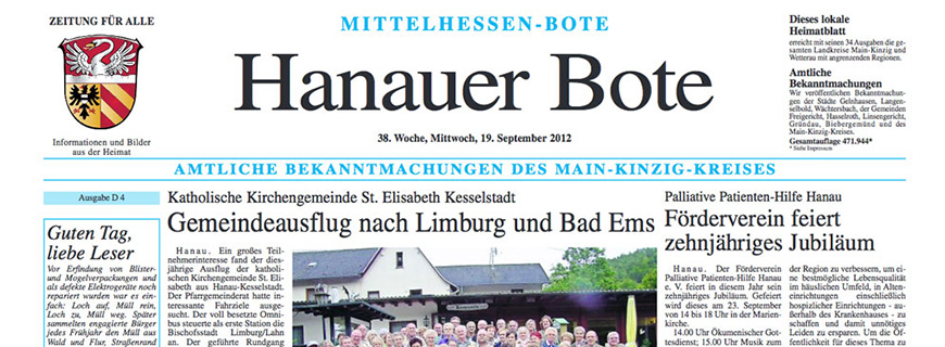 Hanauer Bote berichtete über das 10-jährige Förderverein Jubiläum!